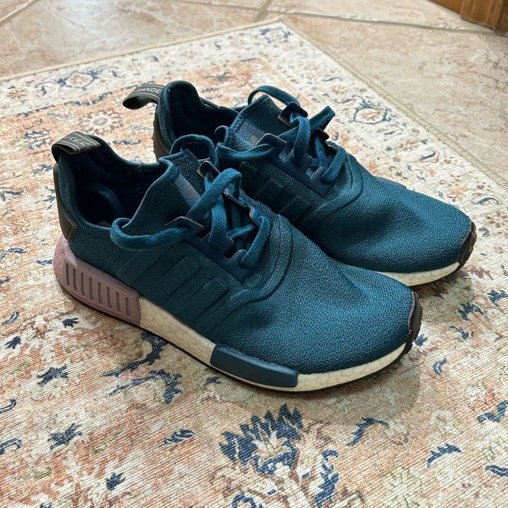 Adidas Teal and Purple NMD Sneakers